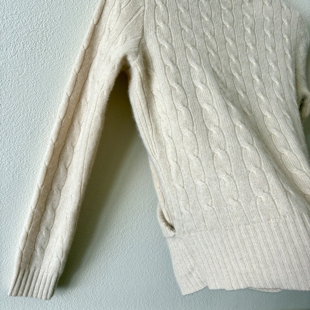Ralph Lauren Black Label cashmere wraparound shawl collar cablenknit sweater - Picture 7 of 12